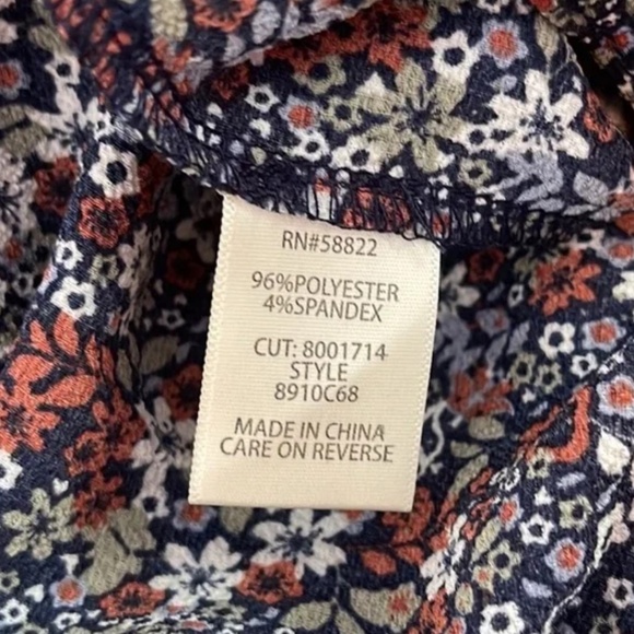 MAX STUDIO Tiered Navy Floral Midi Dress Size Small - Picture 3 of 8